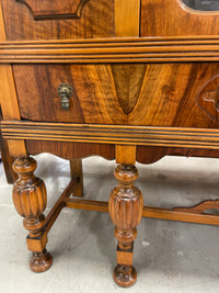Vintage Honey Brown Display Hutch w/Drawers