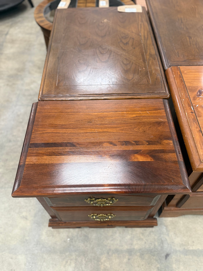 Small Dark Brown Wood Nightstand
