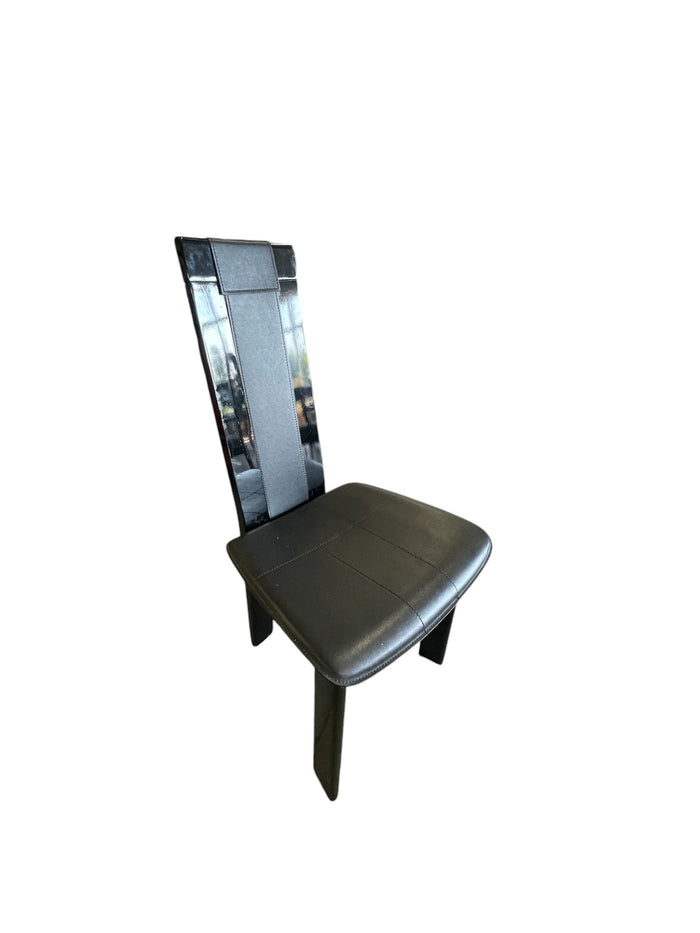 Black Faux Leather Dining Chair