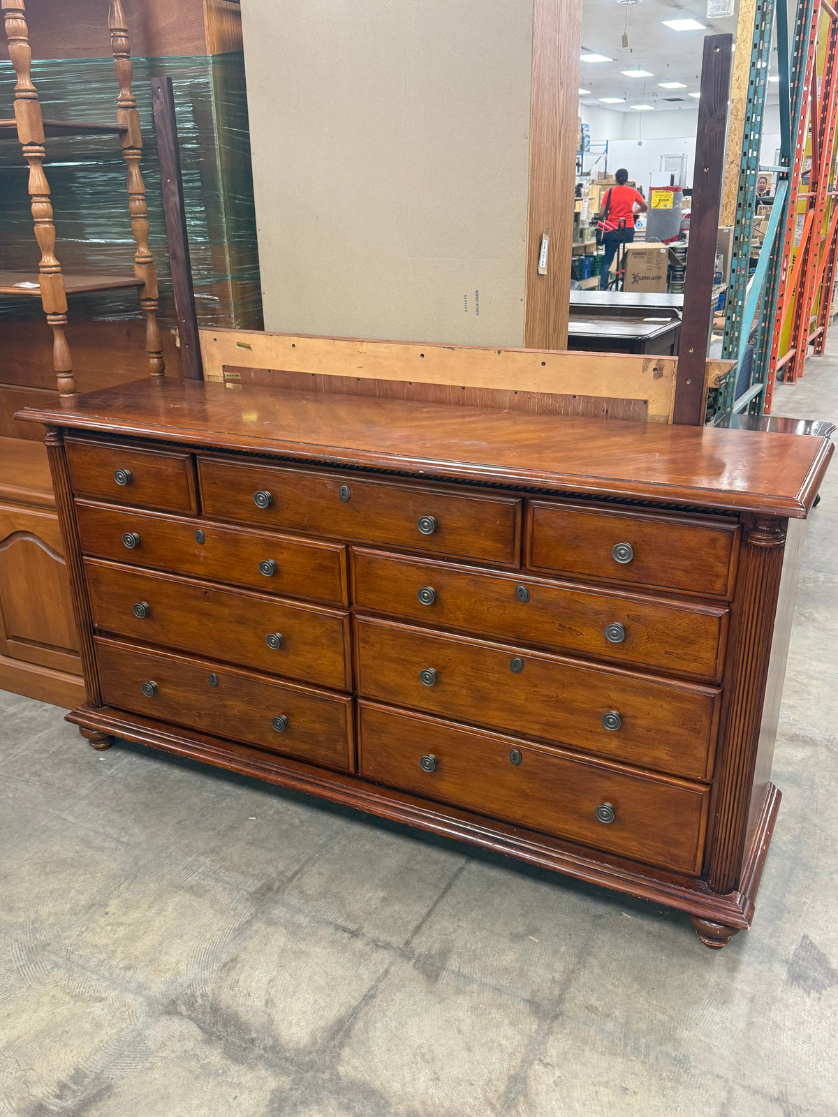 Triple Cherry Solid Wood Dresser with a Mirror