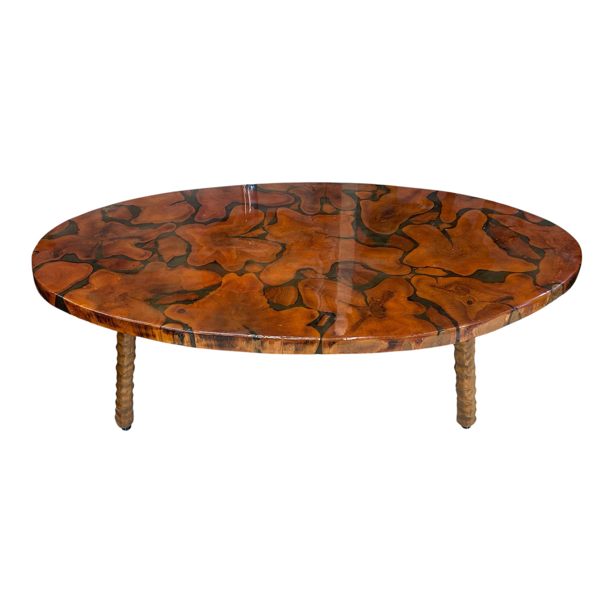 Burled Wood Coffee Table Coated in Epoxy