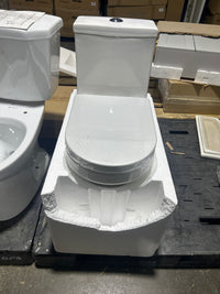 DeerValley 12 in. 1-Piece Dual Flush Round Toilet in White