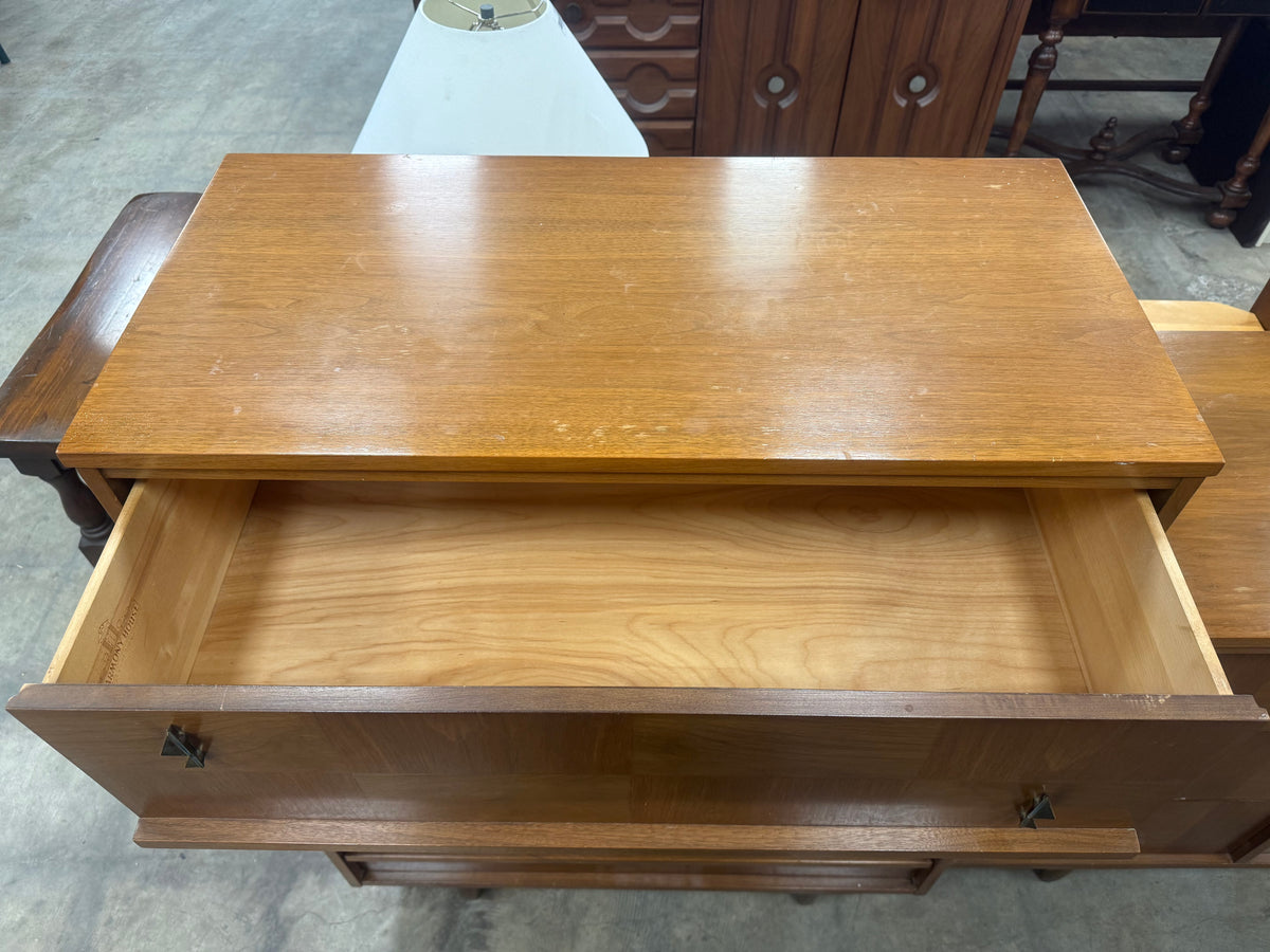 Mid-Century Modern Hardwood Tallboy Chest