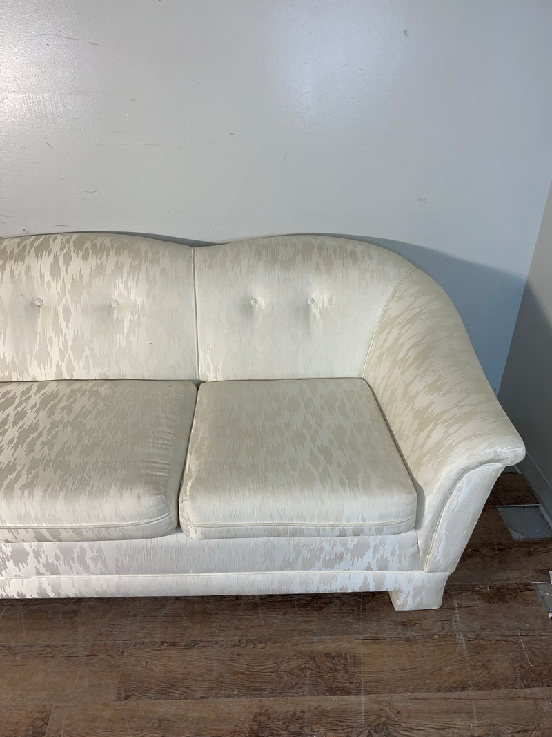 White Tufted 3-Seater Sofa