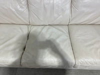 Ivory Leather Sofa