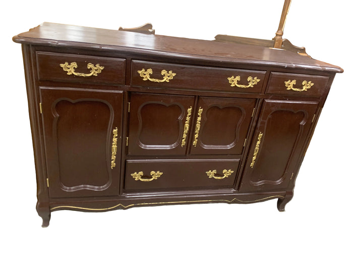 Burgundy Sideboard With Brass Handles