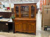 Light Honey Orange Brownish Dining Buffet with Hutch