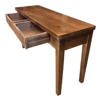 Contemporary Wood Console Table w/ Fluted Dual Drawers
