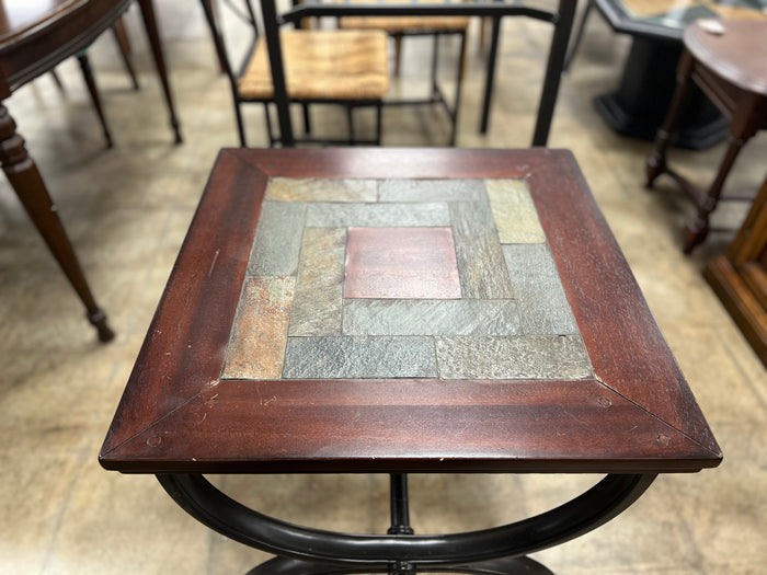 Reddish Brown and Tile Coffee Table