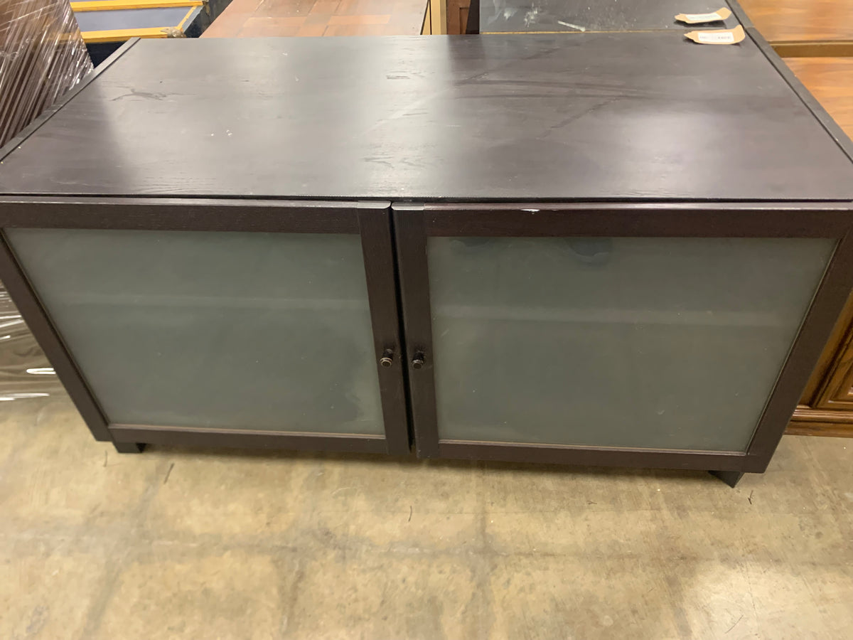 Brown TV Stand With Frosted Glass