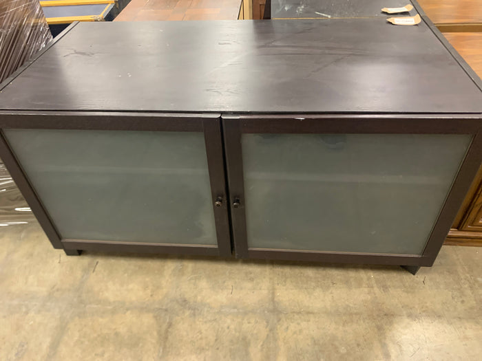 Brown TV Stand With Frosted Glass