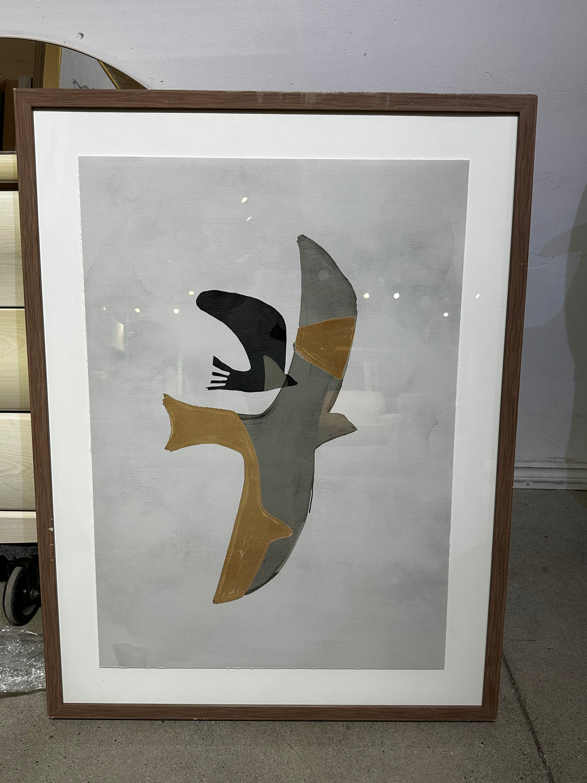 Neutral Flock Framed Print Night Bird