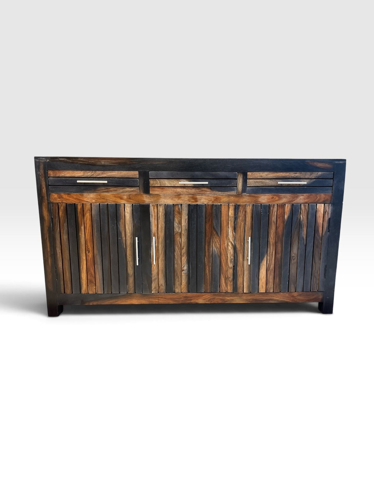 Solid Two Tone Acacia Wood Rustic Sideboard