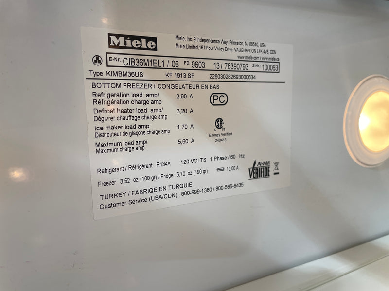 Miele 36" Stainless Steel Refrgerator