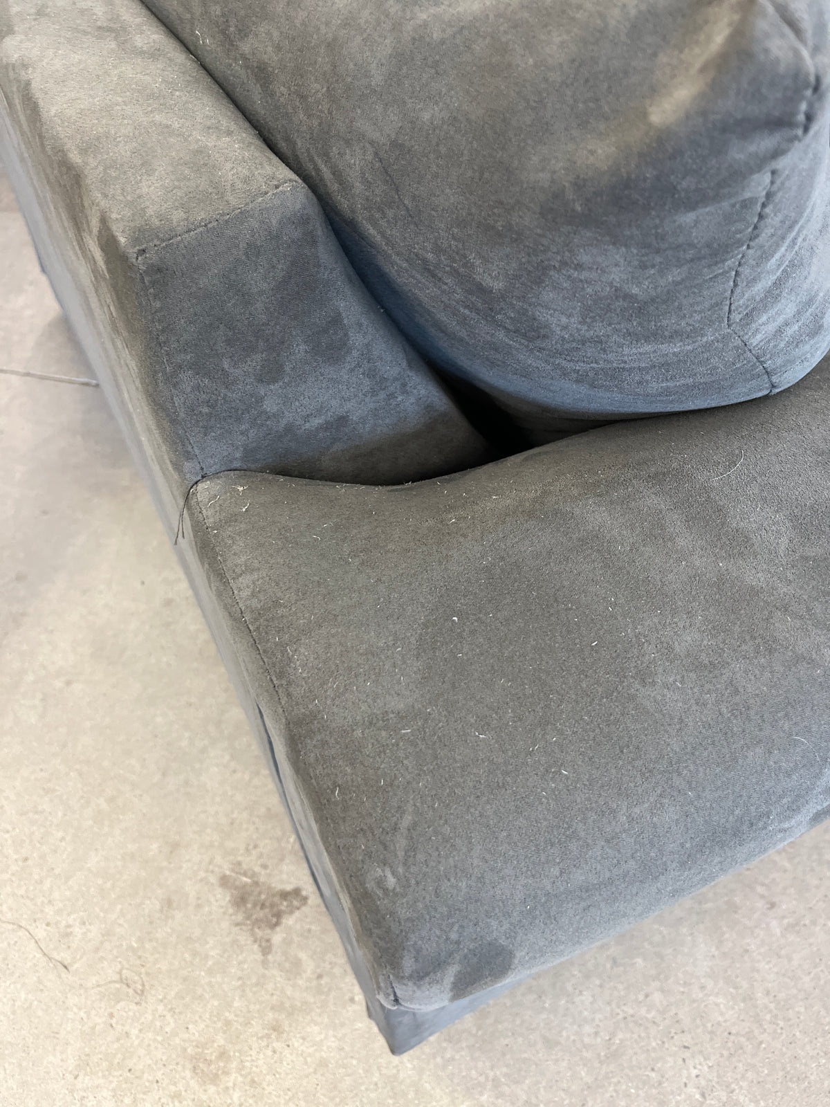 60"W Dark Grey Loveseat Sofa