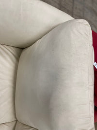 Cream Coloured Leather Love Seat