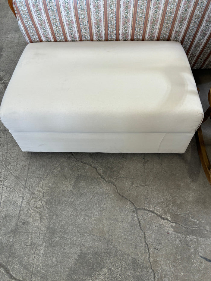 43”W White Living Room Ottoman