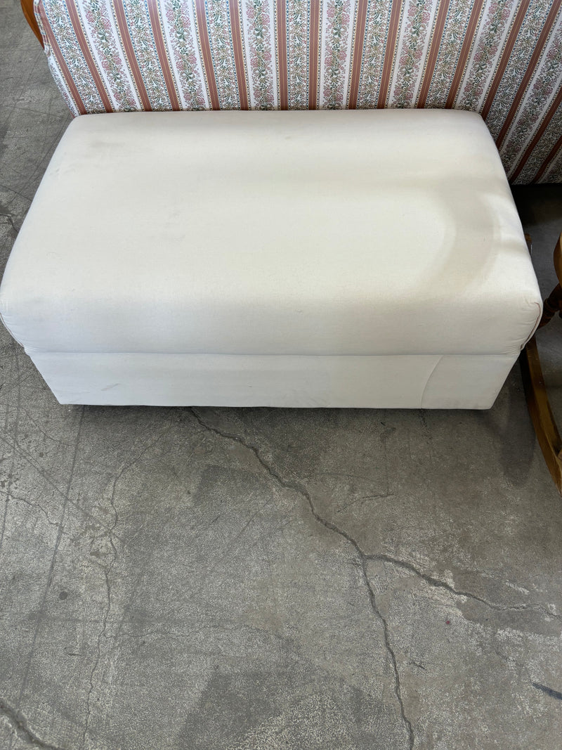 43”W White Living Room Ottoman