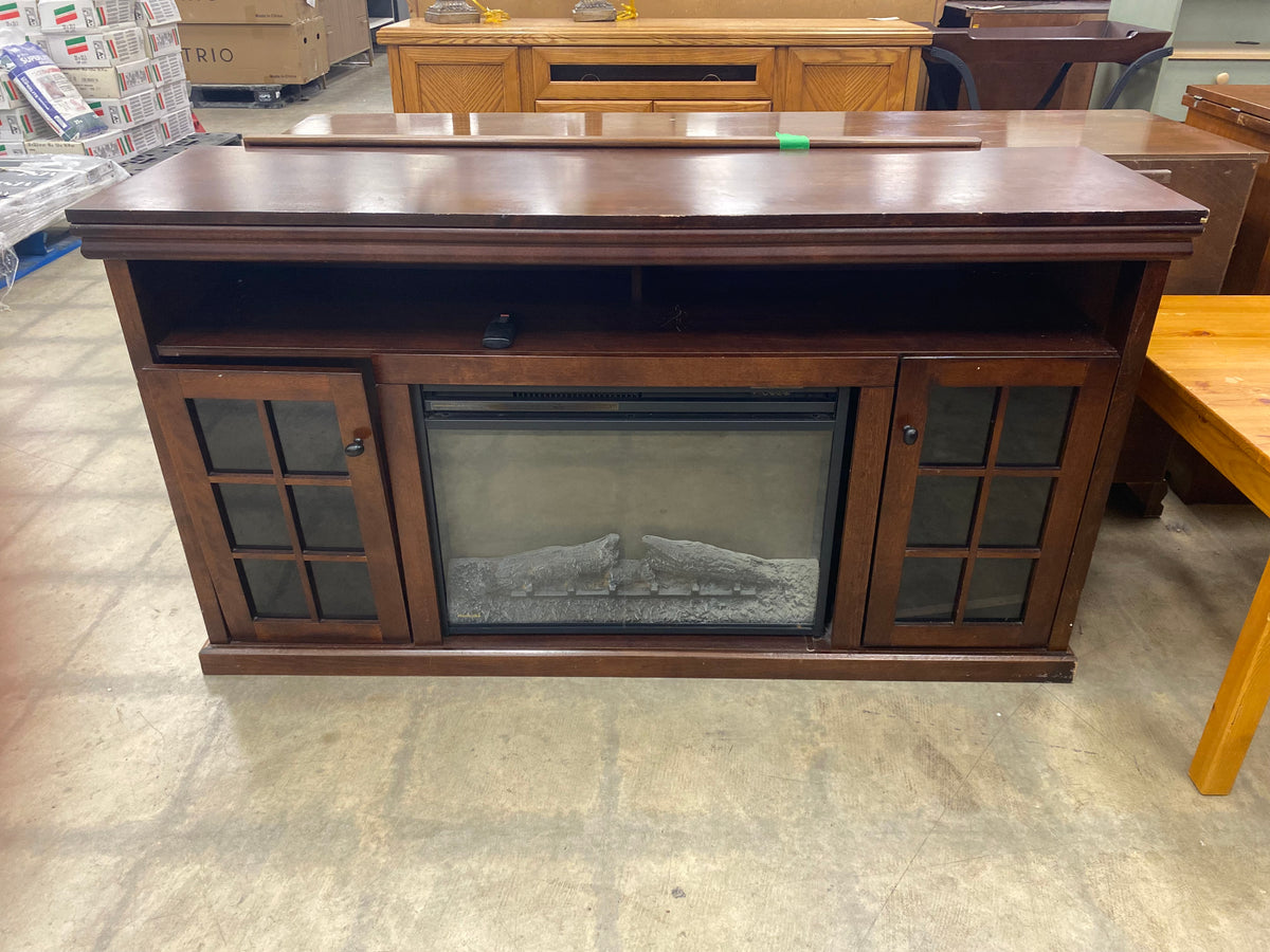 Dark Brown Fireplace Entertainment Centre