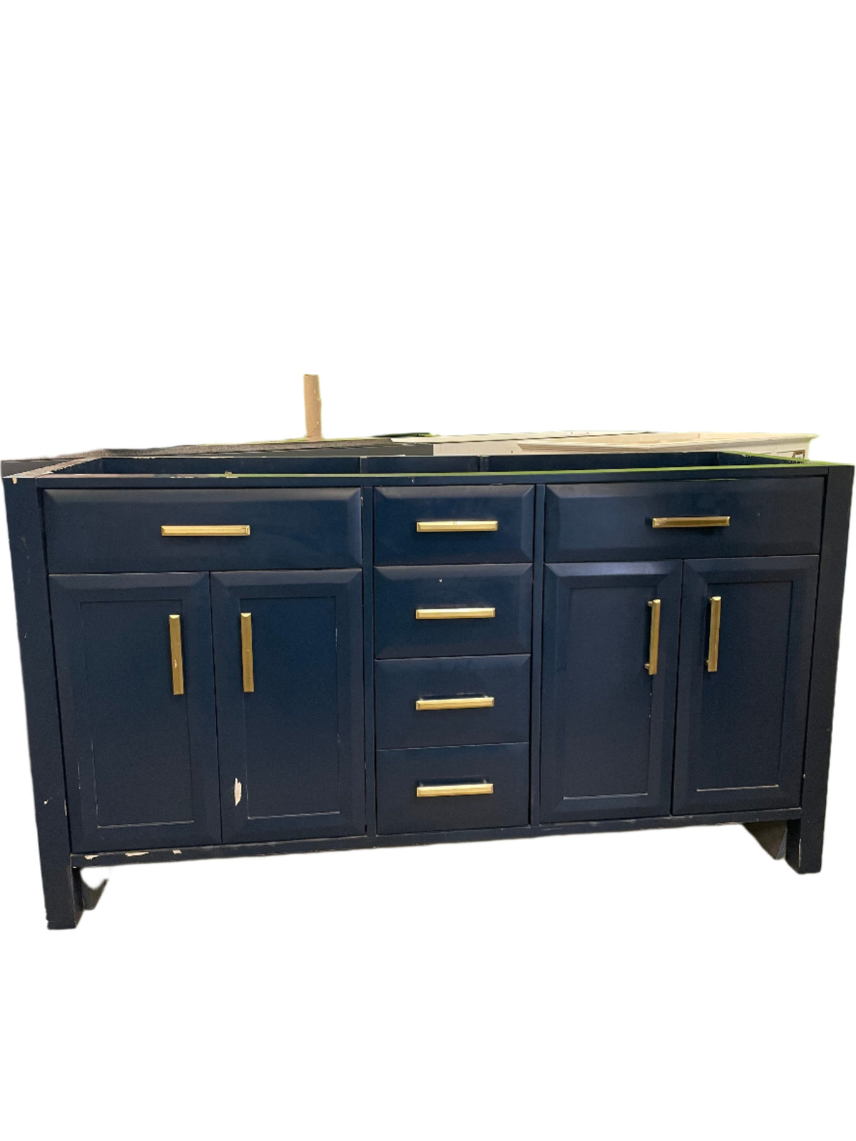 Navy Blue and Gold Vanity