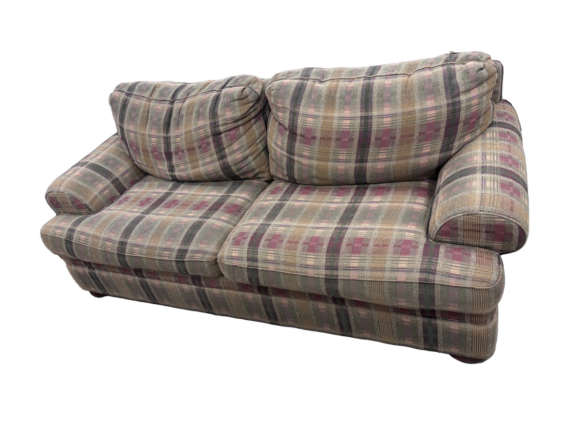 Tartan Plaid Upholstered Sofa