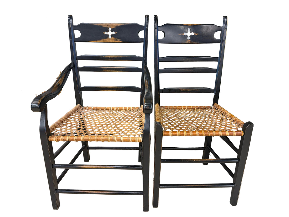 Raw Hide French Country Dining Chairs Set of 4