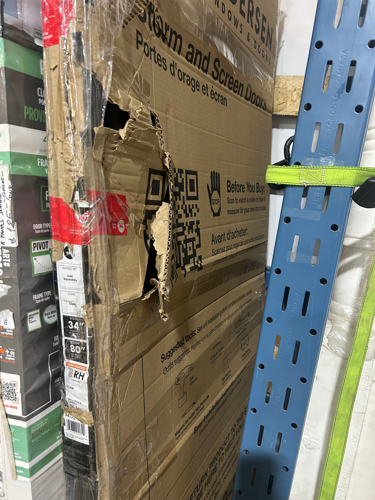 Andersen 34" x 80" Black Storm Door (Right Handed)
