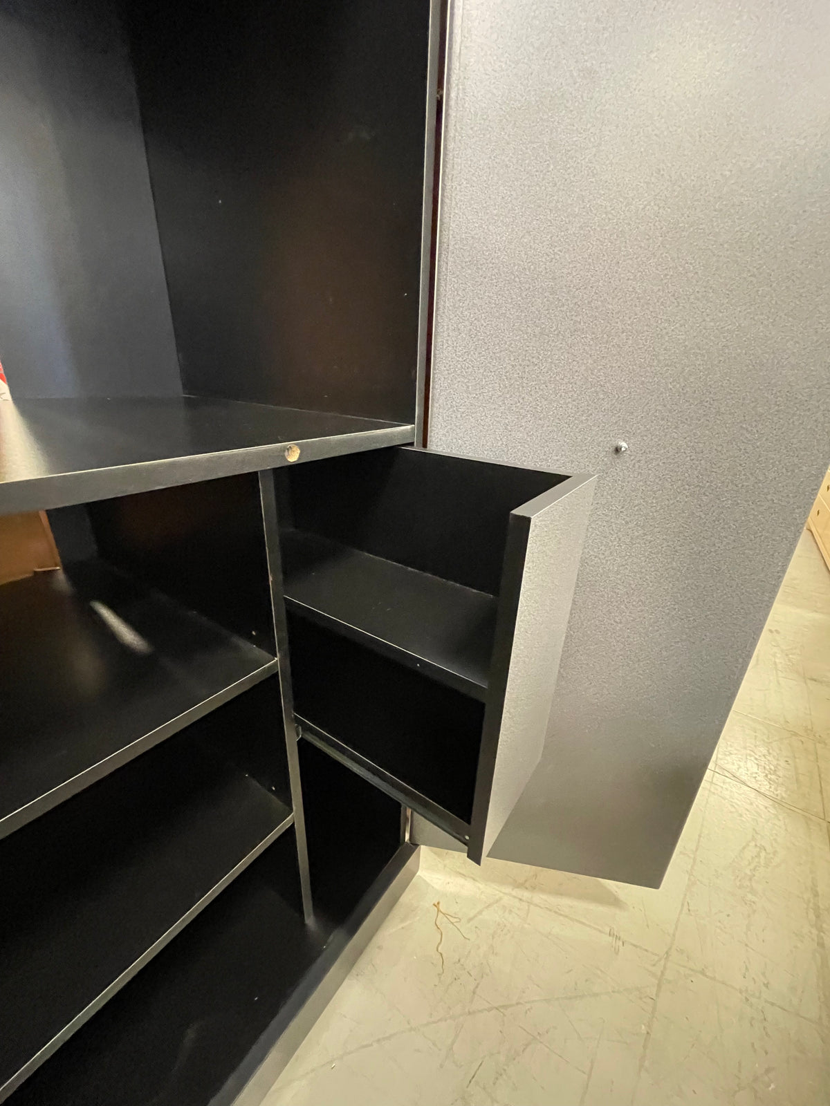Tall Gray Entertainment Unit