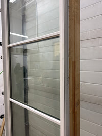 25" WIDE White-Framed Window With Horizontal Grilles Dividing The Glass Into Six Sections