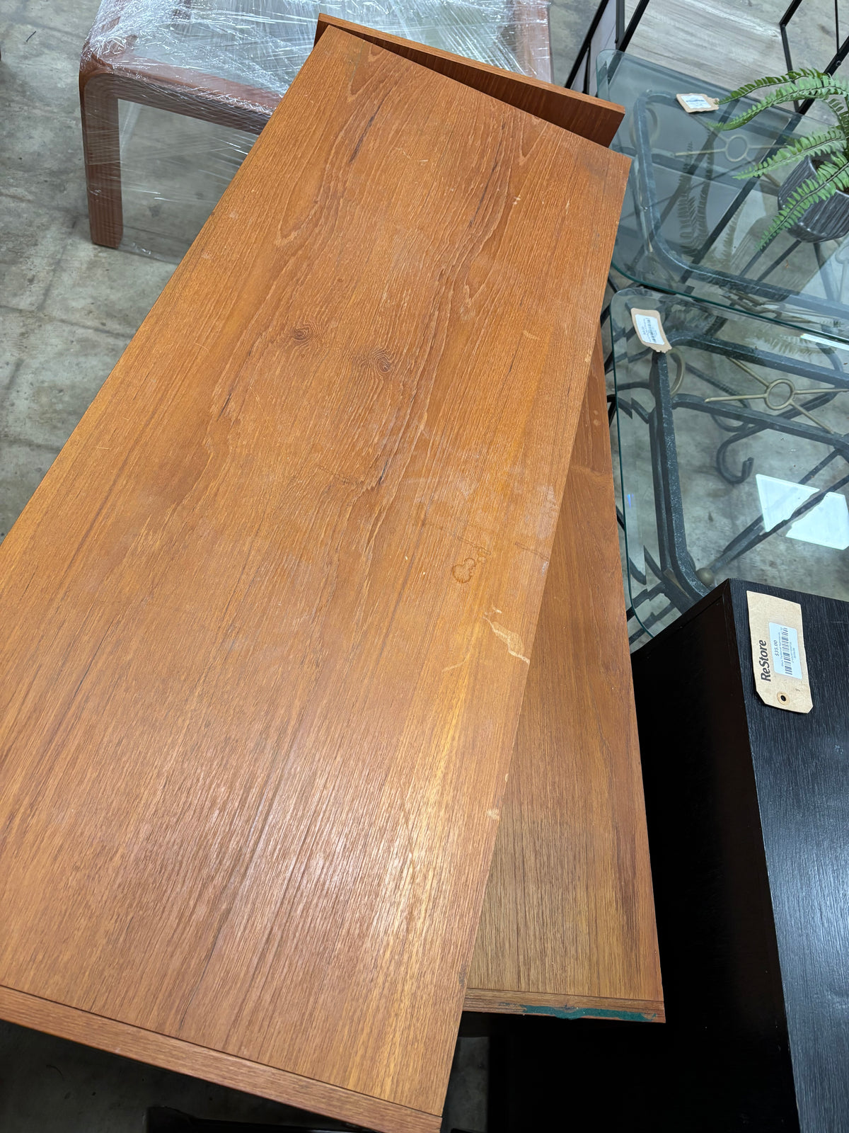 Vintage Teak Expandable Storage Cabinet