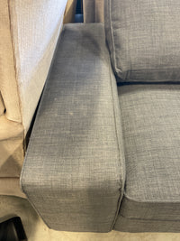 2-Seat Gray Fabric Low Sofa