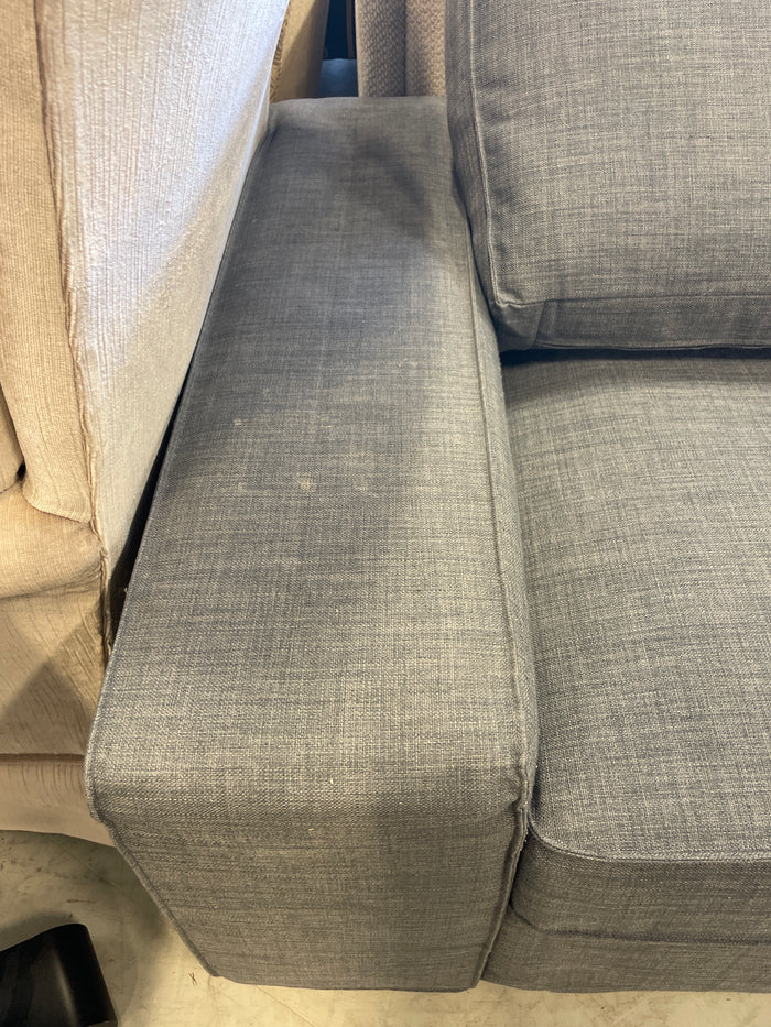2-Seat Gray Fabric Low Sofa