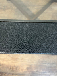 Contemporary Glass & Leather Top Side Table With Cross Base