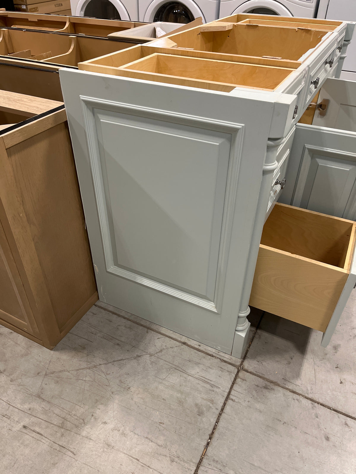 53.5"W 3 Pc Vanity Base in Aqua with side panels