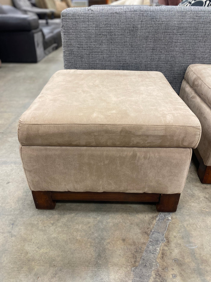 Tan Storage Ottoman
