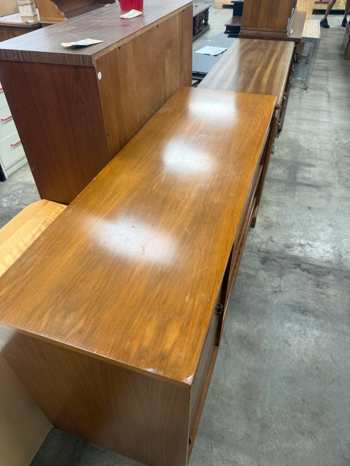 Mid-Century Modern Hardwood 6 Drawer Lowboy Dresser