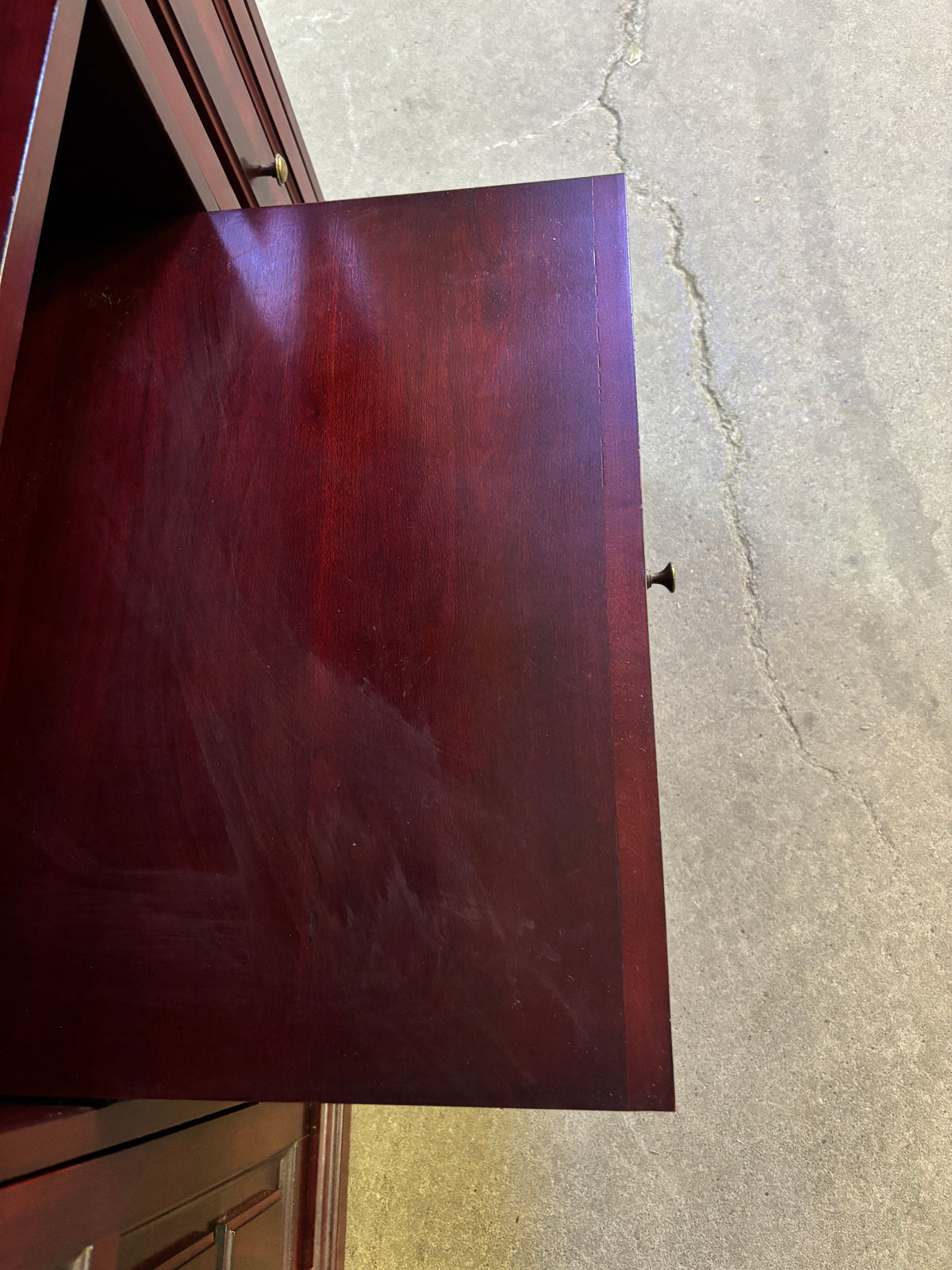 Vintage Dark Cherry Red TV Console