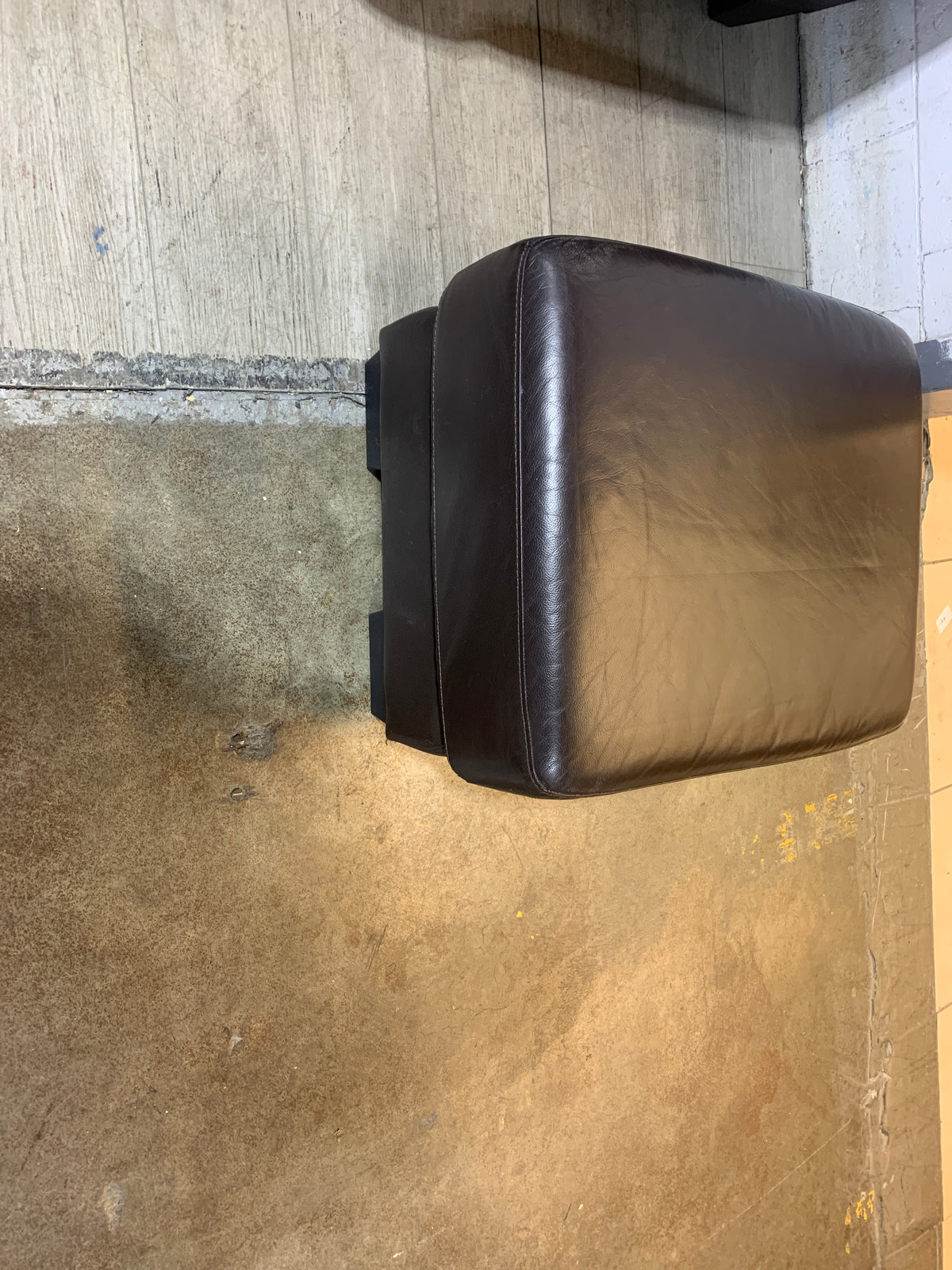 Dark Brown Leather sofa with Ottoman