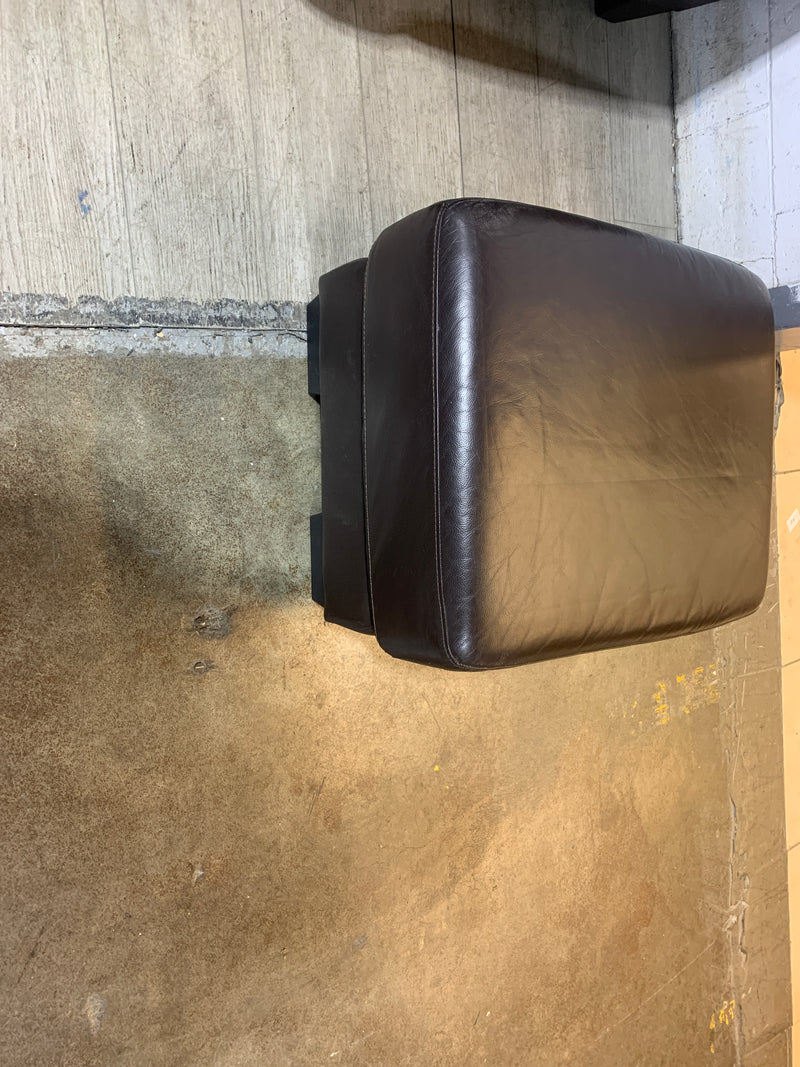 Dark Brown Leather sofa with Ottoman