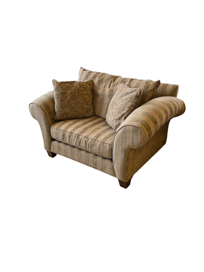 Armchair with Rolled Arms & Patterned Upholstery