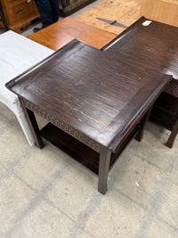 Dark Coffee Brown Geometric Side Table
