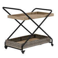 Pine River Outdoor Serving Cart in Steel Frame, 2 Level, 30-Inch Height