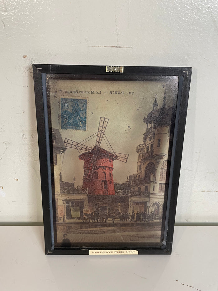Framed Glass Art - Le Moulin Rouge