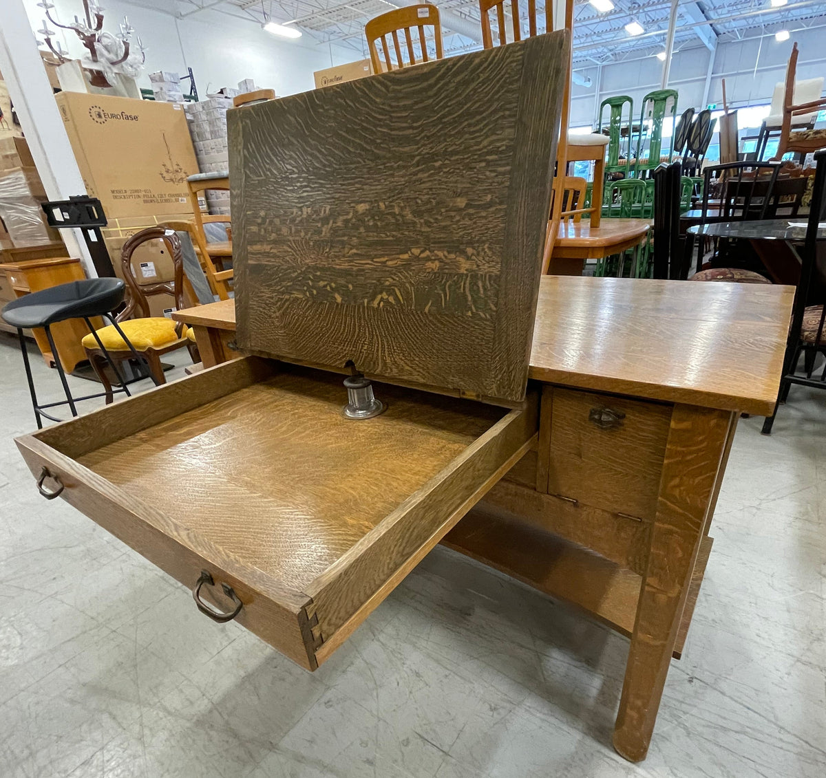 Versatile Banker's Desk in Oak