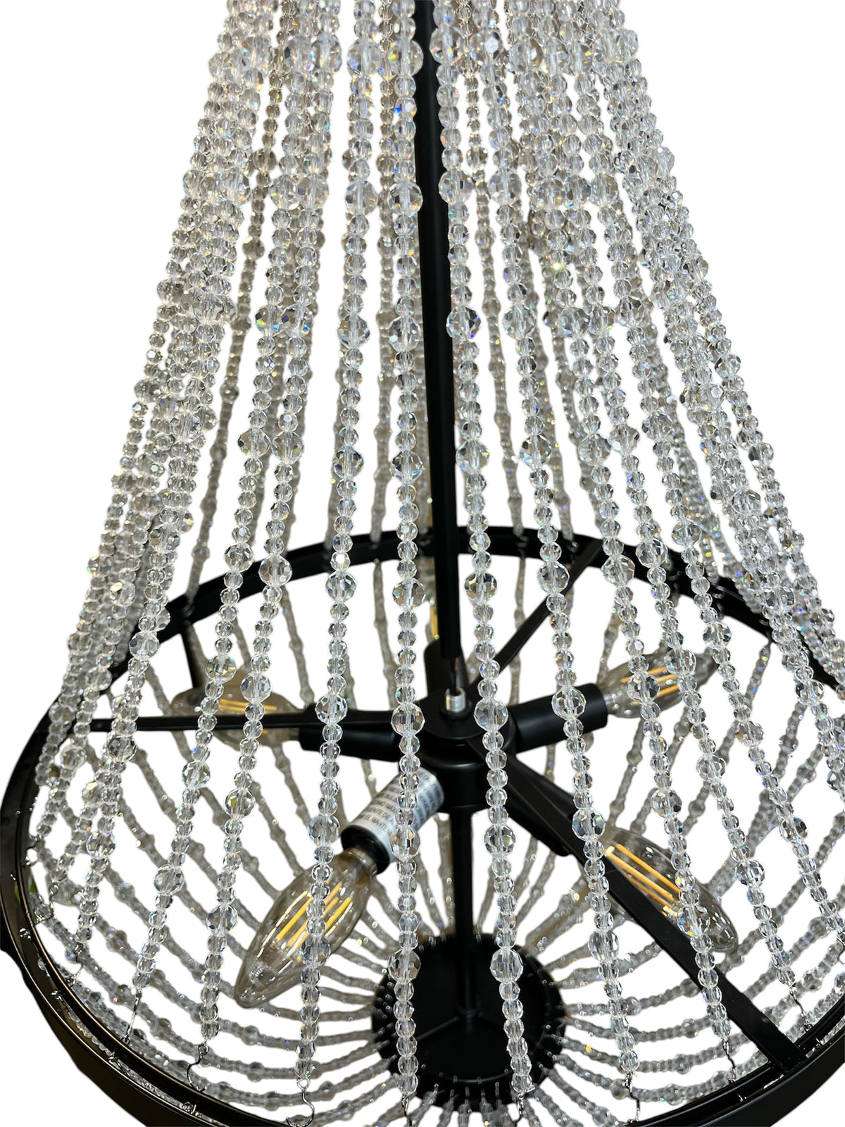 5 Light Matte Black Crystal Chandelier