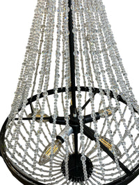 5 Light Matte Black Crystal Chandelier