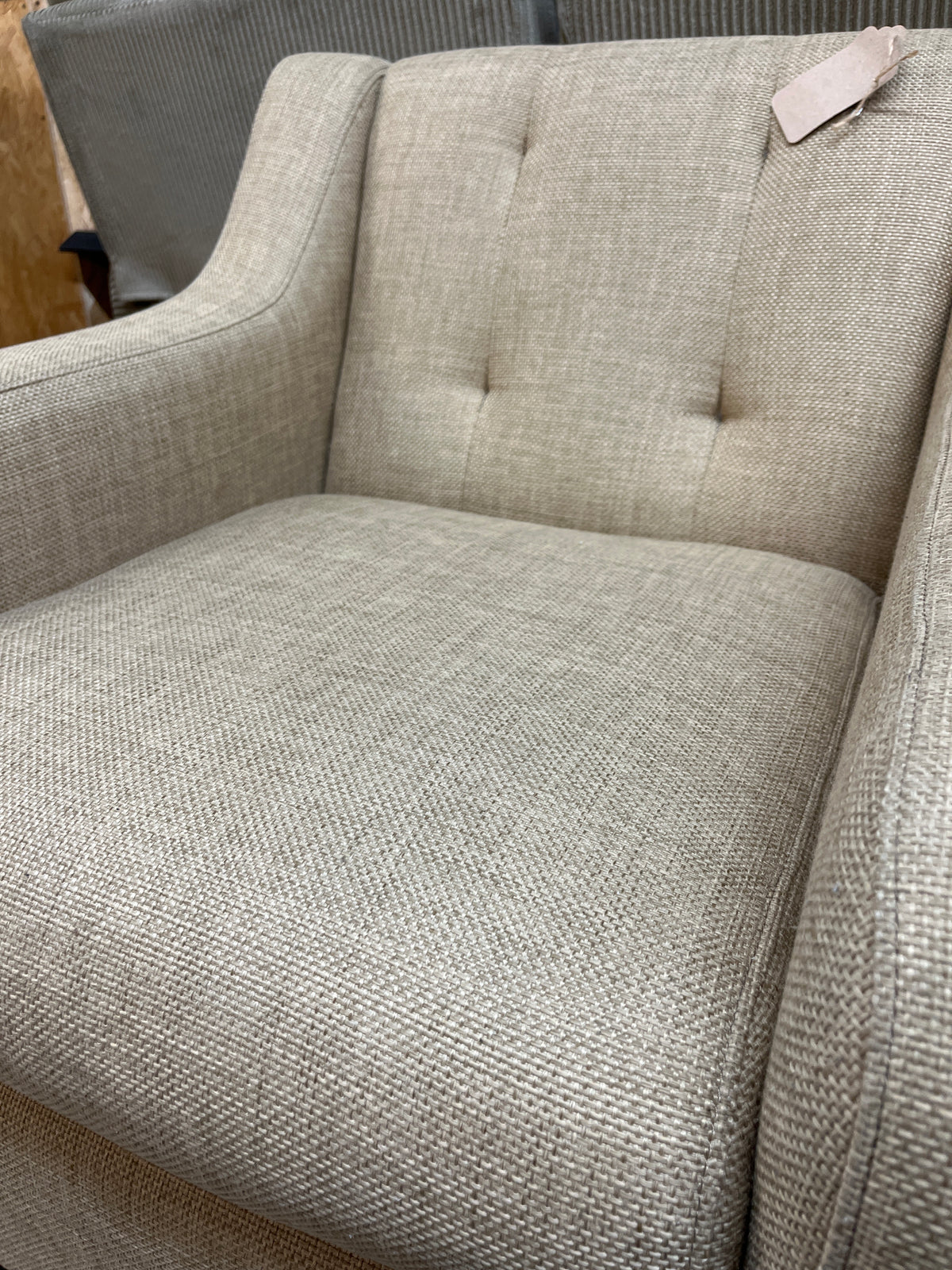 29 "W Beige Armchair And Ottoman Set