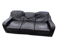 Black Leather 3-Seater Sofa