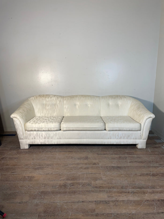 White Tufted 3-Seater Sofa