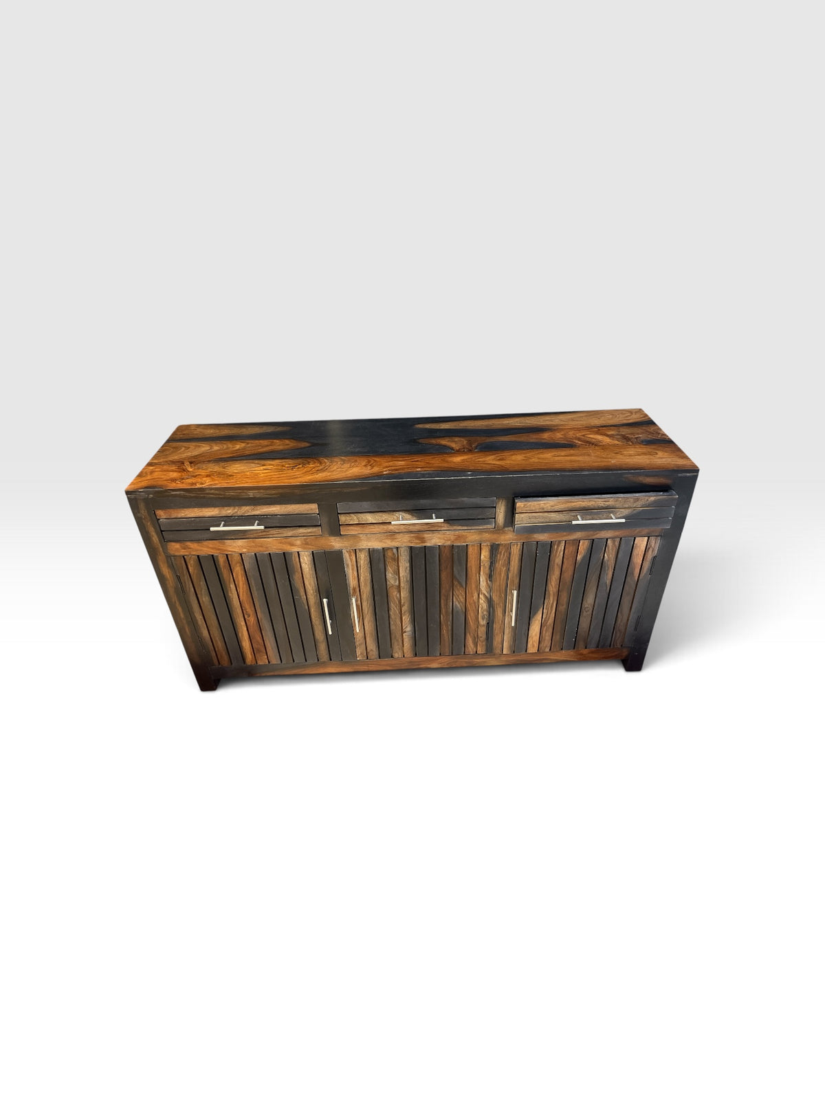 Solid Two Tone Acacia Wood Rustic Sideboard